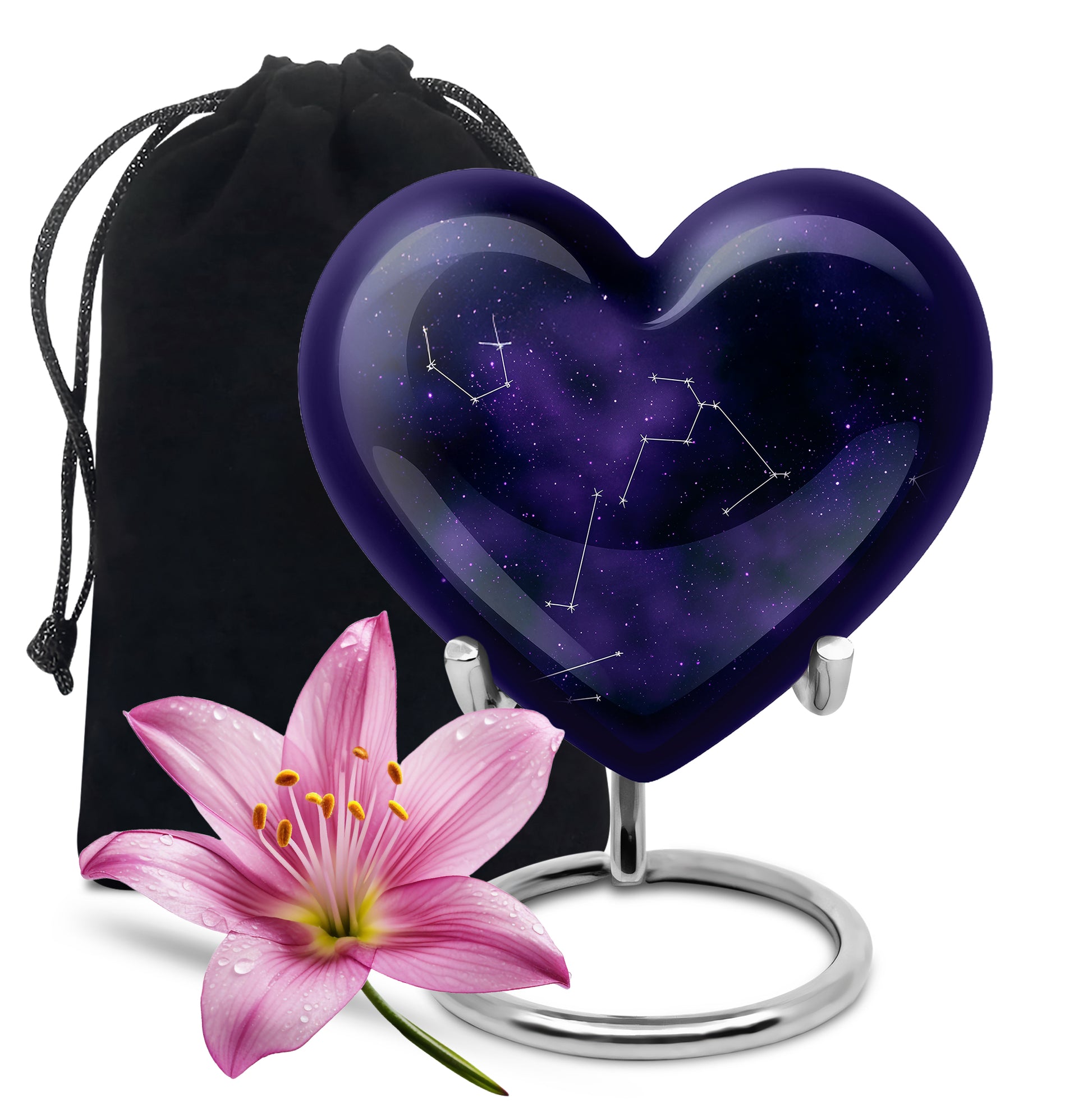 Purple Galaxy Cremation Urn – Cosmic Constellation Design Memorial Urn
