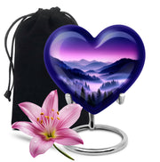 Purple Night Mountain Scenic Urn - Unique Decorative Urns For Ashes