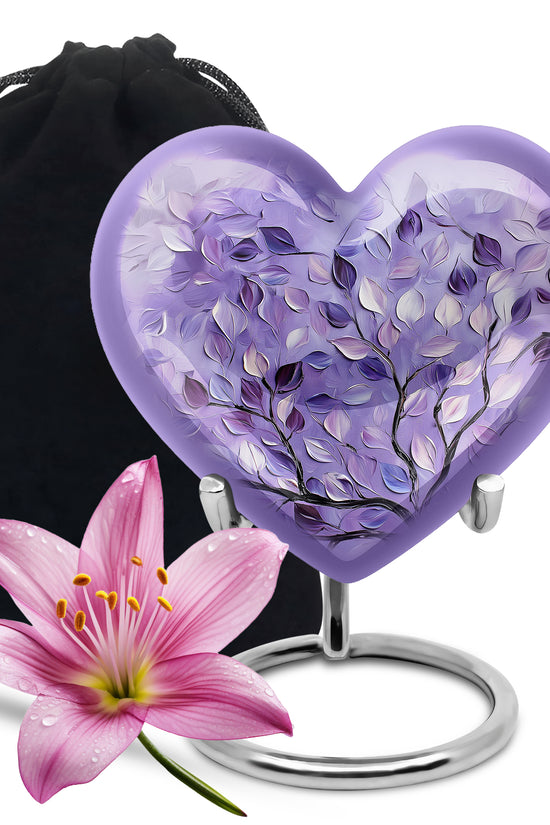 Beautiful Purple Tree Of Life Urn - Large Decorative Urns For Ashes