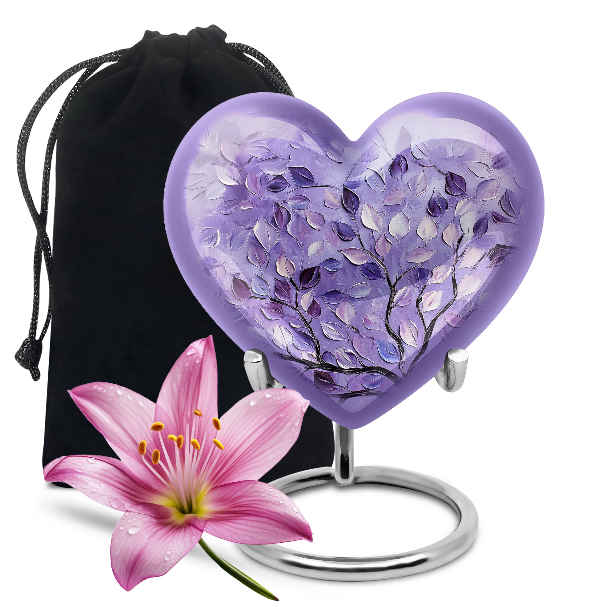 Beautiful Purple Tree Of Life Urn - Large Decorative Urns For Ashes