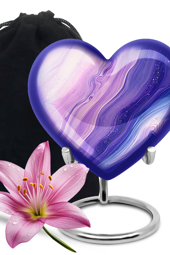 Handcrafted Purple Swirl Cremation Urn – Decorative Adult Ashes Urn