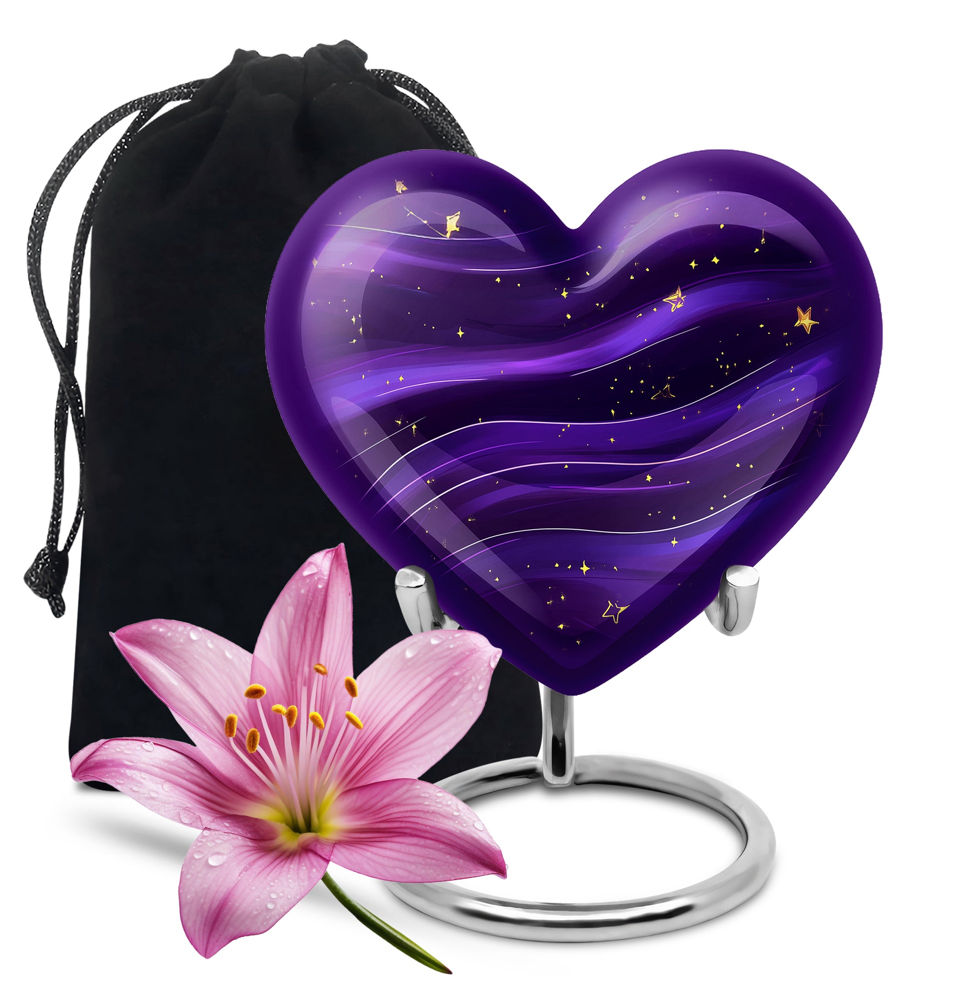 Purple Galaxy Cremation Urn - Beautiful Decorative Urns For Women Ashes