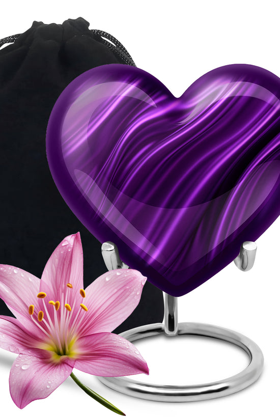 Purple Swirl Cremation Urn – Elegant Memorial Urn For Adult Male & Female