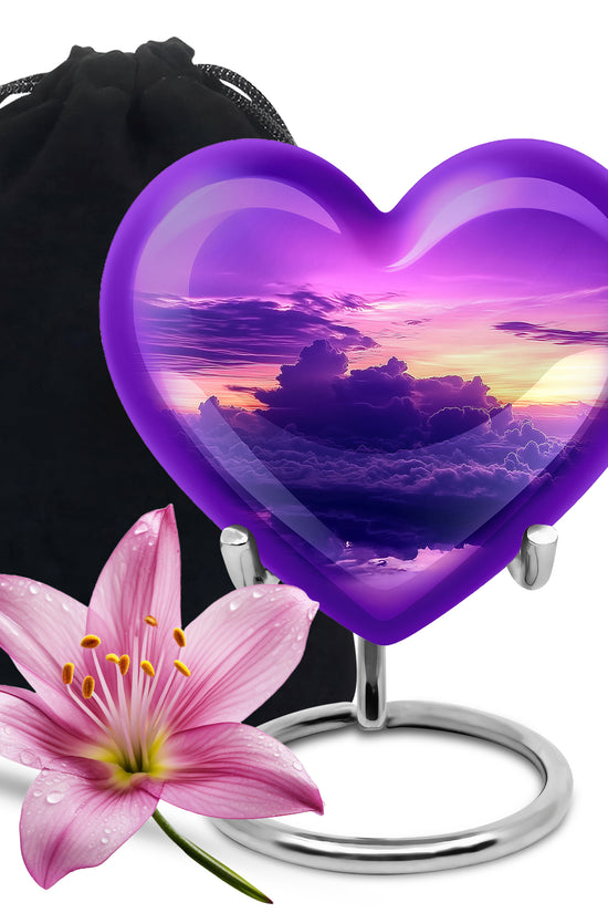 Purple Sunset Sky Funeral Urn – Beautiful Adult Memorial Urn for Ashes