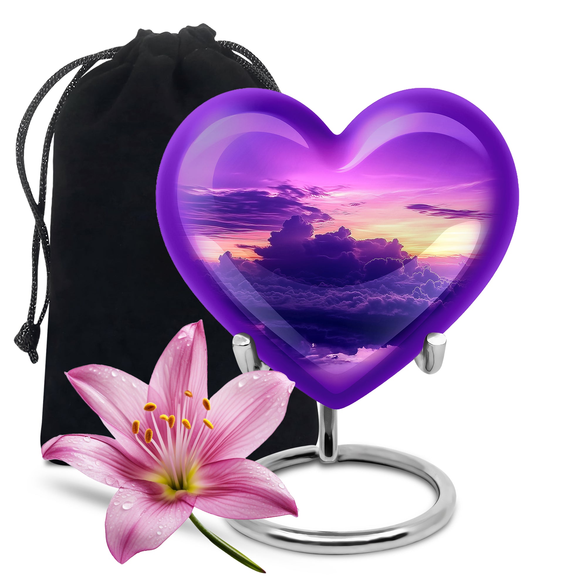 Purple Sunset Sky Funeral Urn – Beautiful Adult Memorial Urn for Ashes