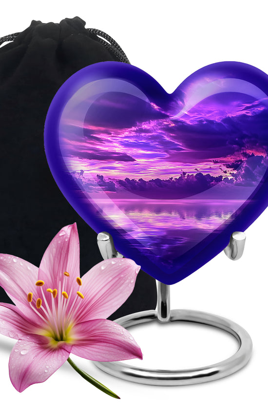 Purple Sunset Cremation Urn - Small Cremation Urn For Ashes For Women