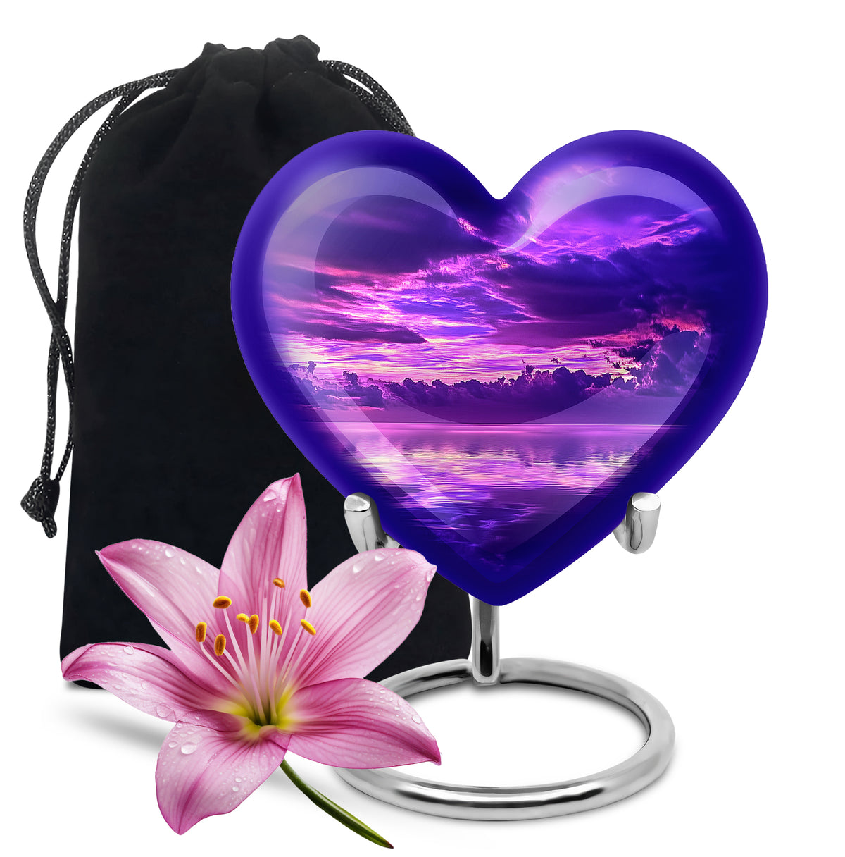 Purple Sunset Cremation Urn - Small Cremation Urn For Ashes For Women