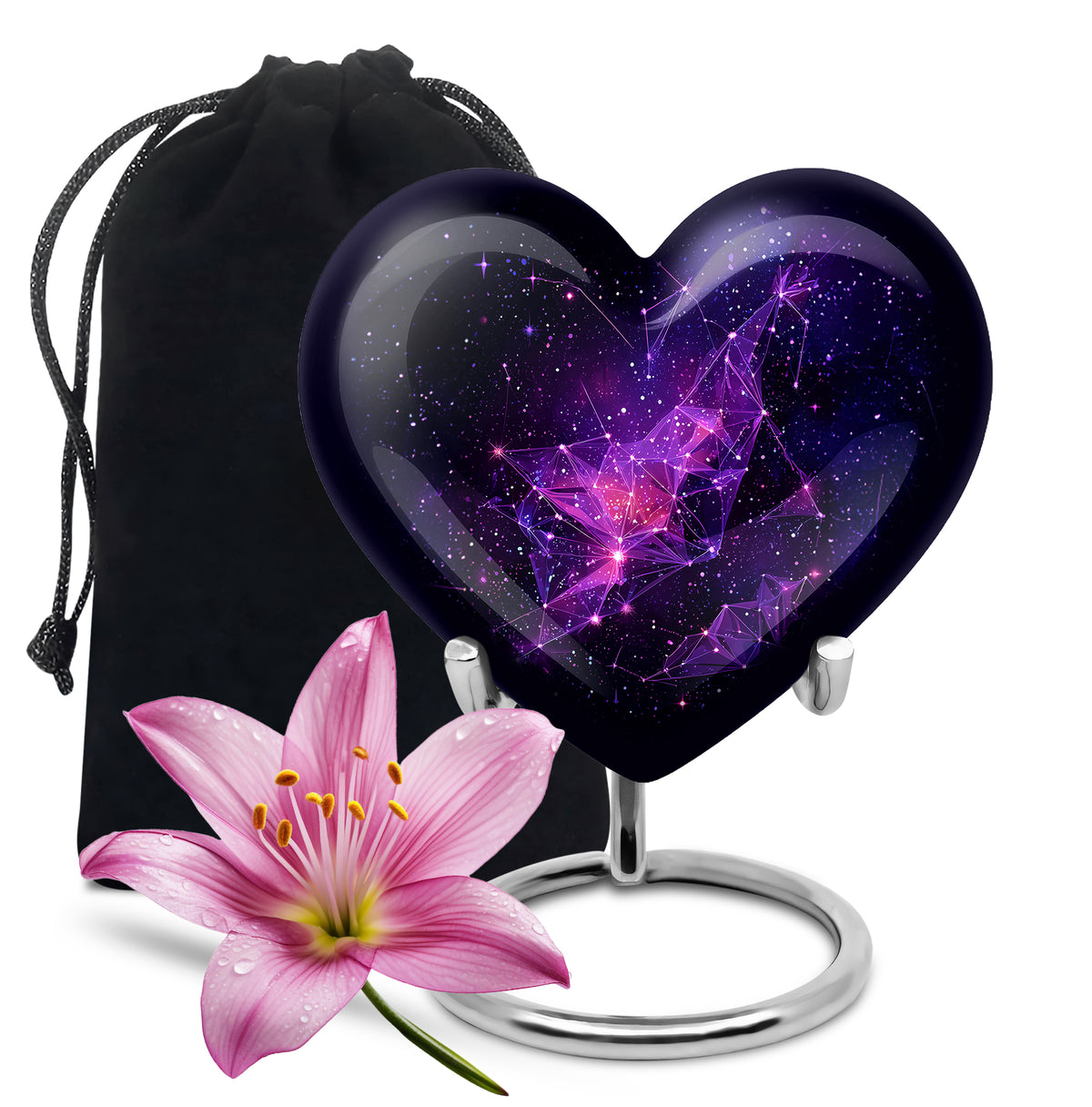 Galaxy Purple Cremation Urn – Cosmic Star Memorial Urn for Ashes