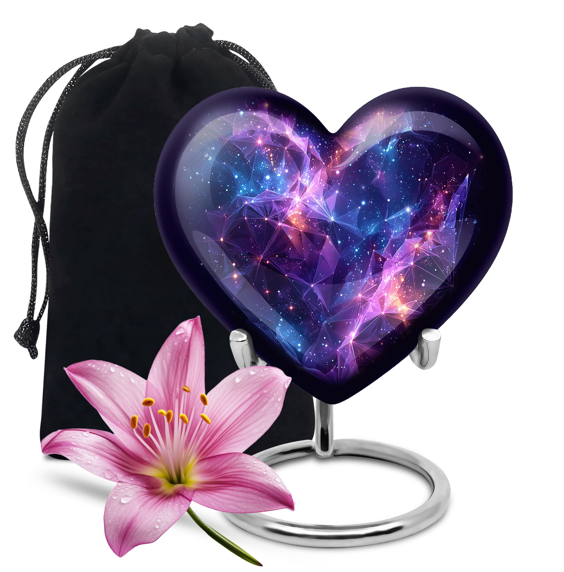Galaxy Cremation Urn – Cosmic Purple Memorial Ashes Urn For Ashes