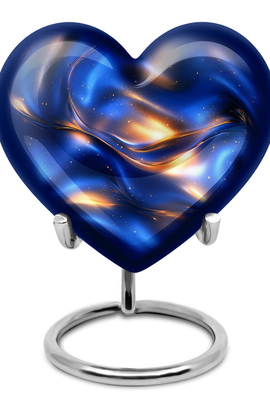 Personalized Eternal Blue Cremation Urns - Blue 10-inch, 200 cu in - Karyliz