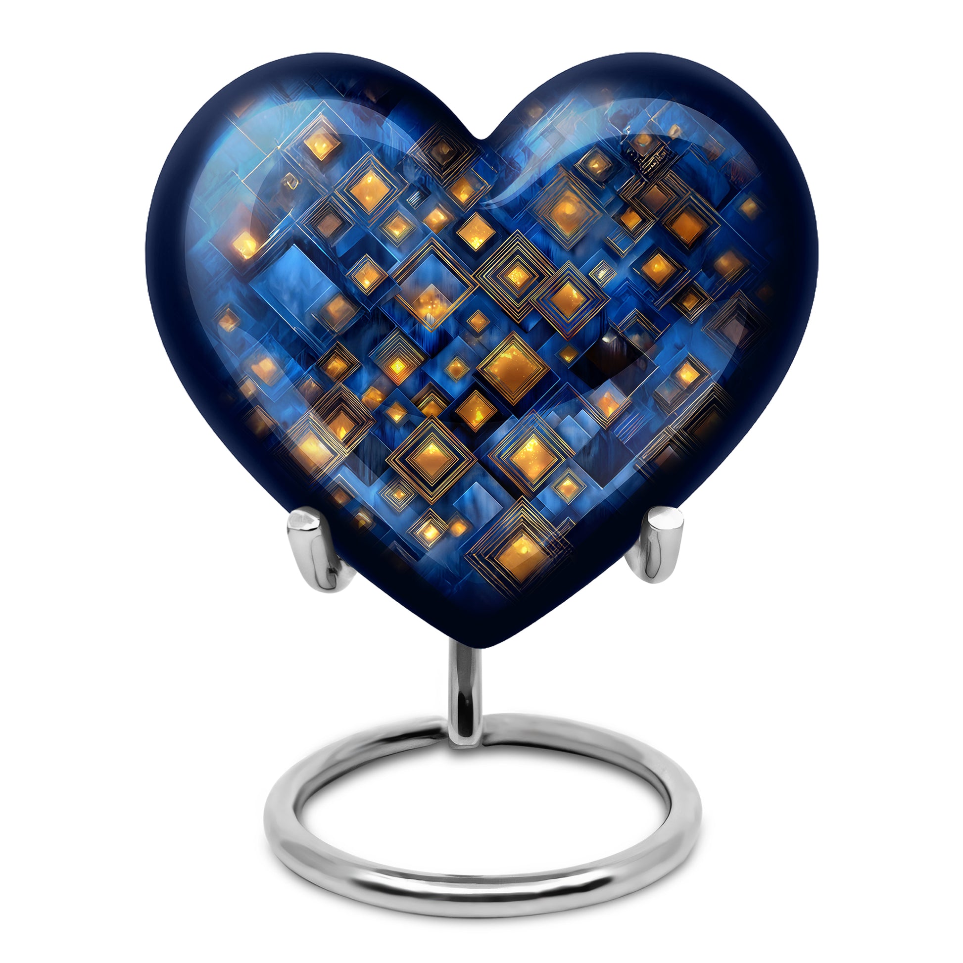 Personalized Blue Cremation Urns - Tranquil Blue 10-inch, 200 cu in - Karyliz