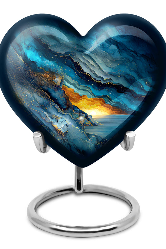 Personalized Magnificent Blue Cremation Urns - Blue 10-inch, 200 cu in - Karyliz
