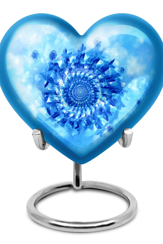Blue Beloved Blue Cremation Urns for Human Ashes - 10-inch, 200 cu in - Karyliz