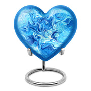 Personalized Blue Steadfast Blue Cremation Urns for Human Ashes - 10-inch, 200 cu in - Karyliz