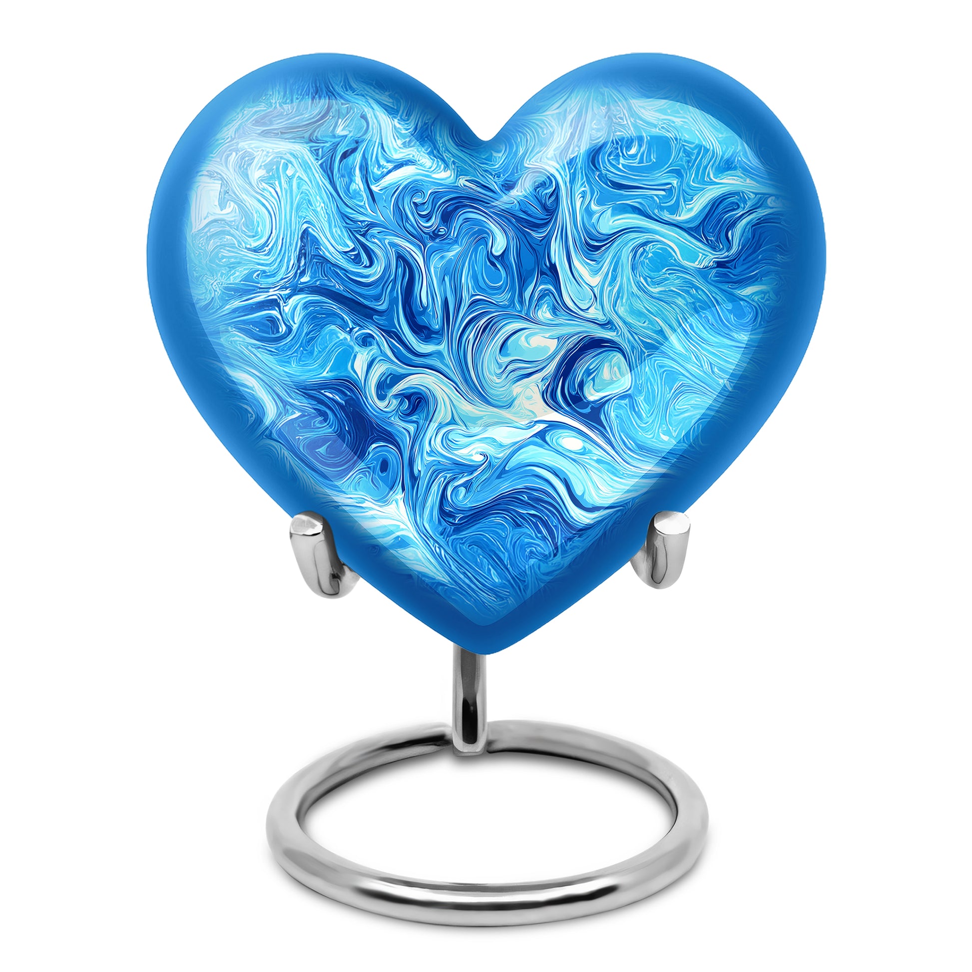 Personalized Blue Steadfast Blue Cremation Urns for Human Ashes - 10-inch, 200 cu in - Karyliz