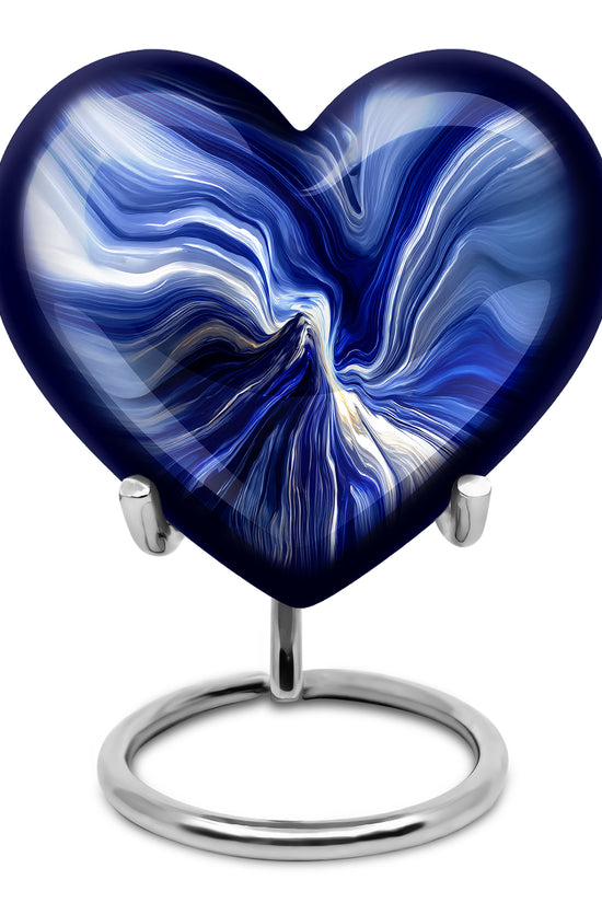 Personalized Elegant Blue Cremation Urns - Blue 10-inch, 200 cu in - Karyliz