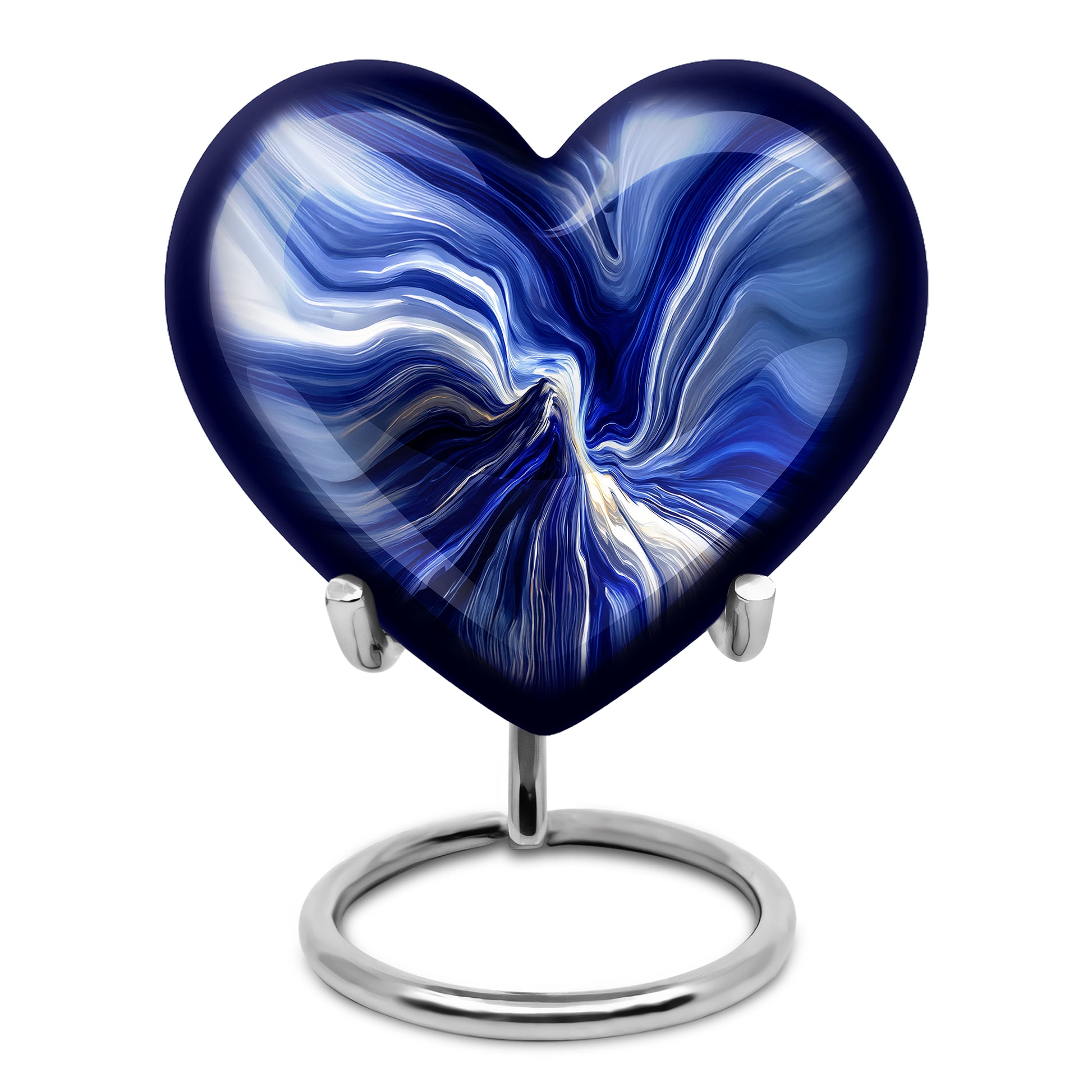 Personalized Elegant Blue Cremation Urns - Blue 10-inch, 200 cu in - Karyliz