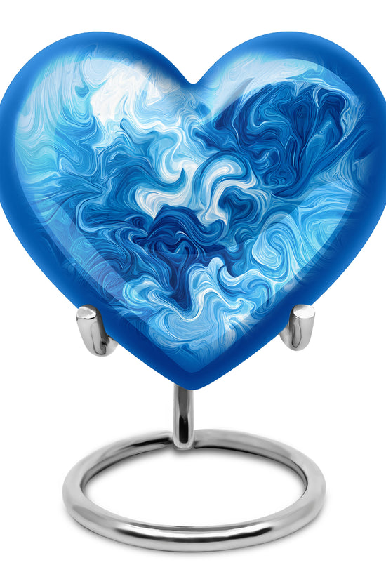 Ethereal Blue Memorial Cremation Urns - Blue 10-inch, 200 cu in - Karyliz