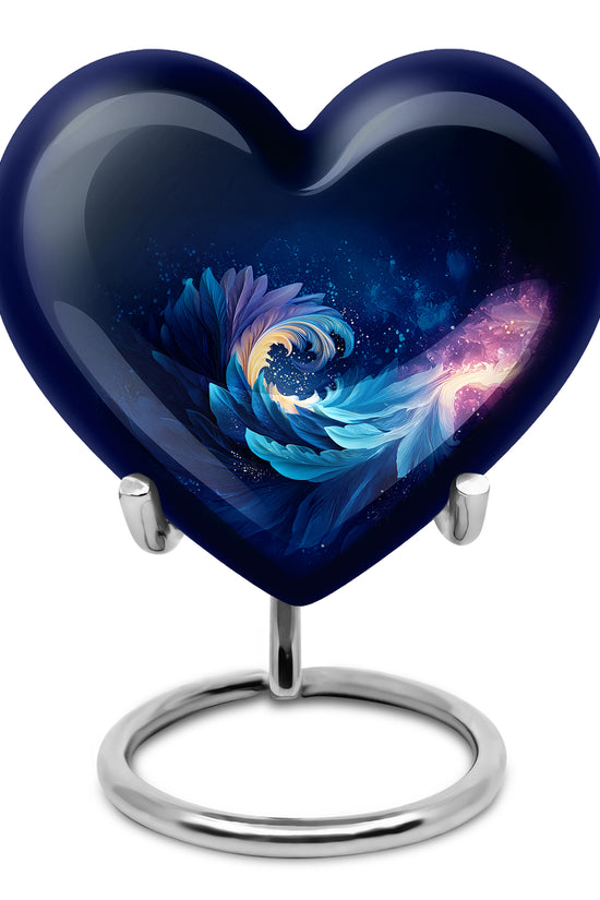 Personalized Blue Cremation Urns - Wondrous Blue 10-inch, 200 cu in - Karyliz