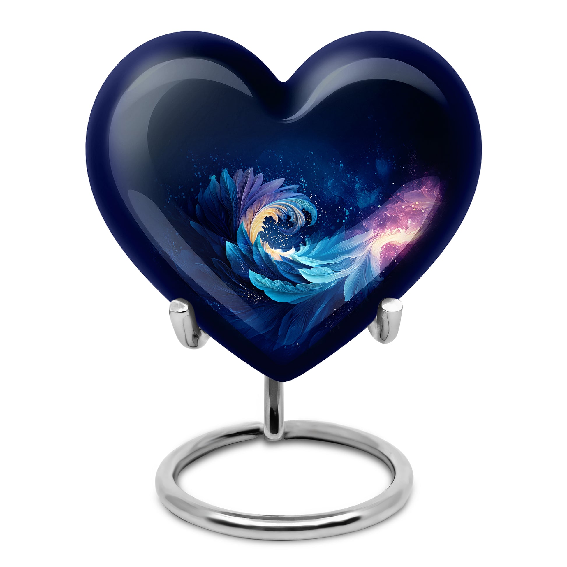 Personalized Blue Cremation Urns - Wondrous Blue 10-inch, 200 cu in - Karyliz