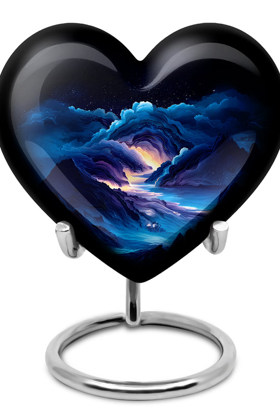 Graceful Blue Blue Resting Place Urn for Human Ashes - 10-inch, 200 cu in - Karyliz