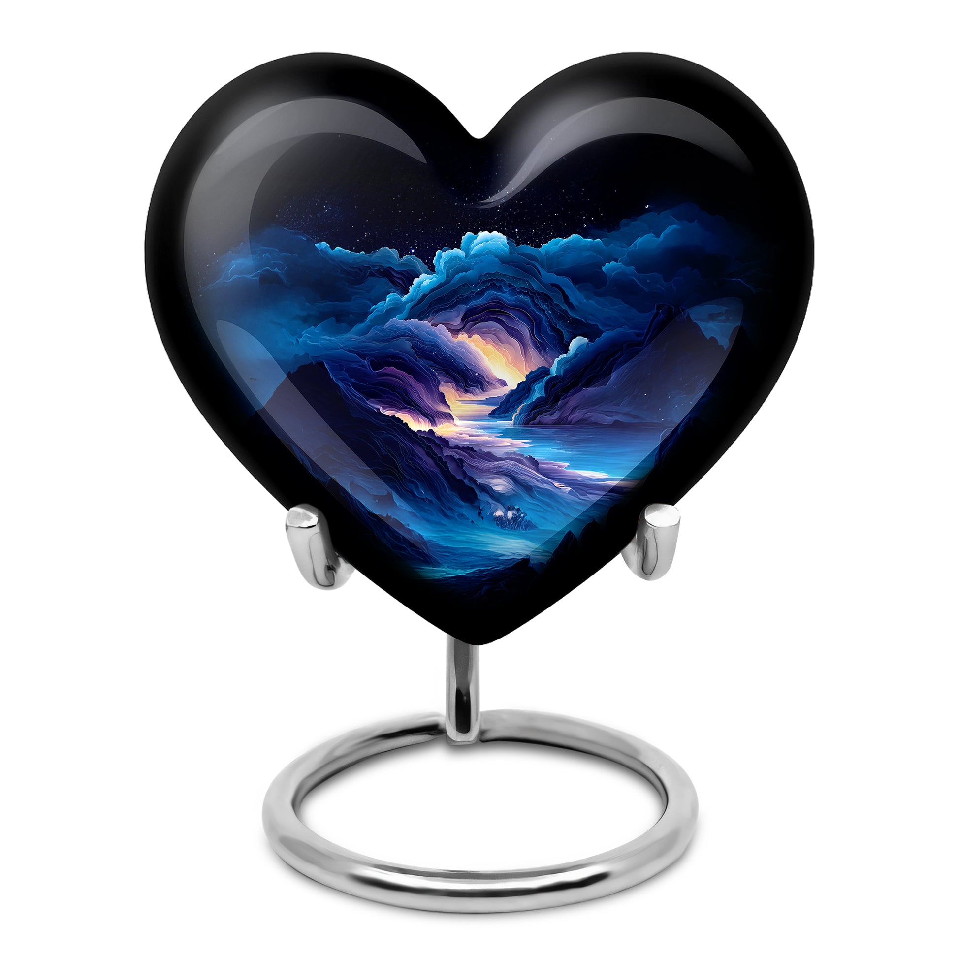 Graceful Blue Blue Resting Place Urn for Human Ashes - 10-inch, 200 cu in - Karyliz