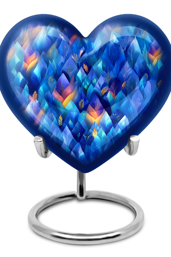 Blue Stately Blue Cremation Urns for Human Ashes - 10-inch, 200 cu in - Karyliz