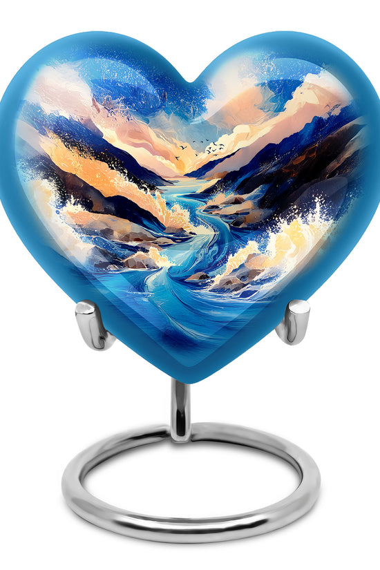 Inspiring Blue Blue Passage Urn for Human Ashes - 10-inch, 200 cu in - Karyliz