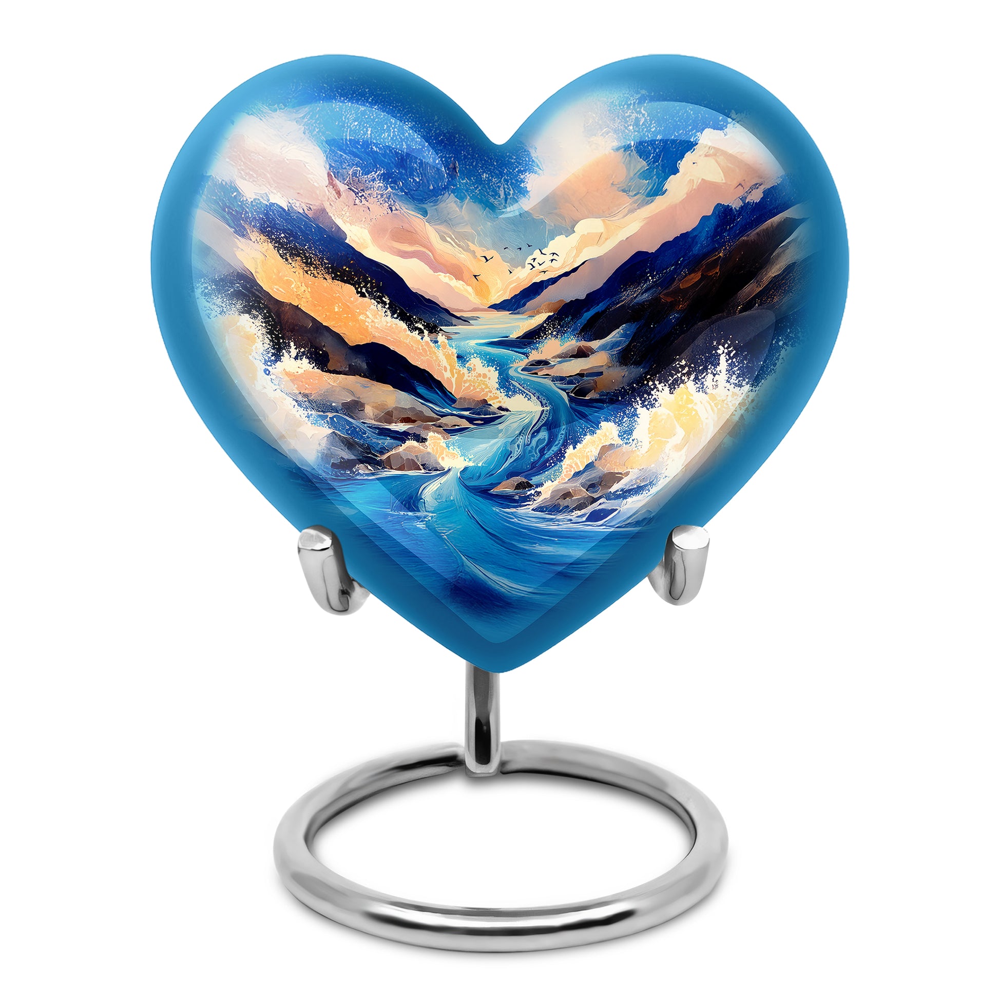 Inspiring Blue Blue Passage Urn for Human Ashes - 10-inch, 200 cu in - Karyliz