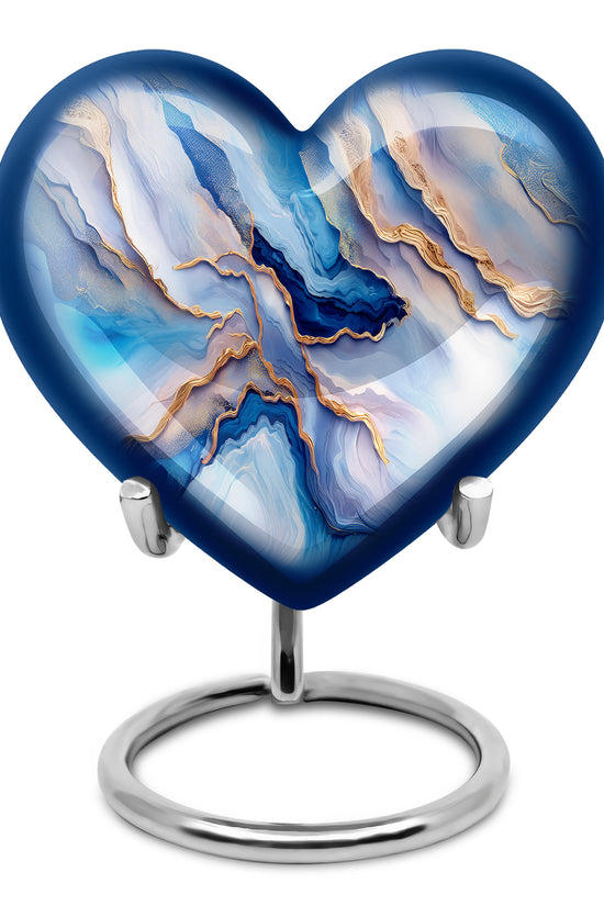 Blue Resounding Blue Memorial Urn for Ashes - 10-inch, 200 cu in - Karyliz