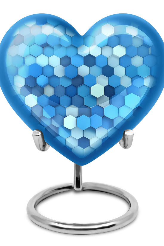 Blue Resounding Blue Memorial Urn for Ashes - 10-inch, 200 cu in - Karyliz