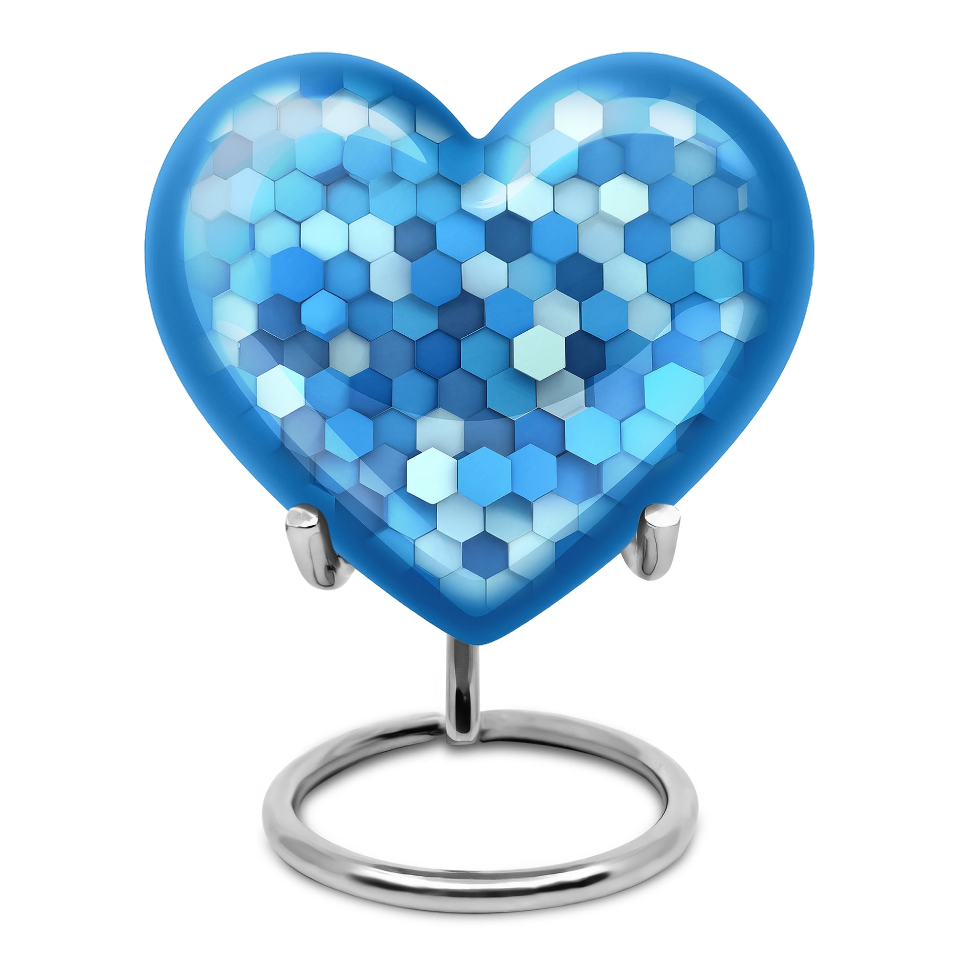 Blue Resounding Blue Memorial Urn for Ashes - 10-inch, 200 cu in - Karyliz