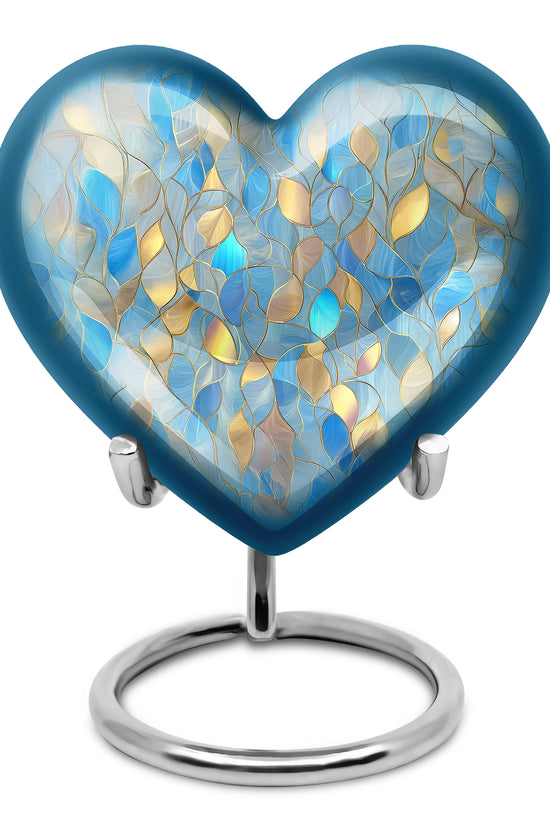 Personalized Elegant Blue Cremation Urns - Blue 10-inch, 200 cu in - Karyliz