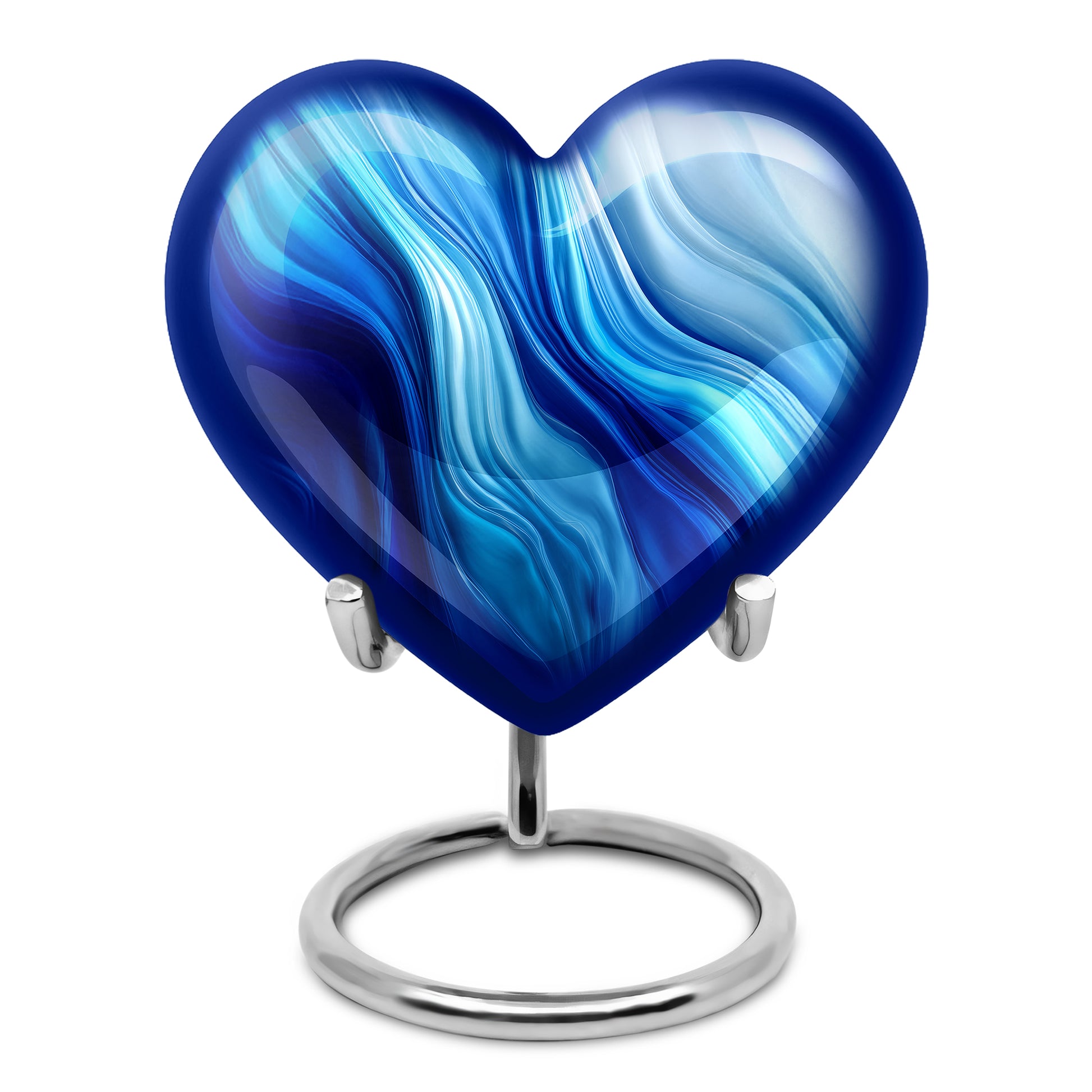 Personalized Blue Steadfast Blue Cremation Urns for Human Ashes - 10-inch, 200 cu in - Karyliz