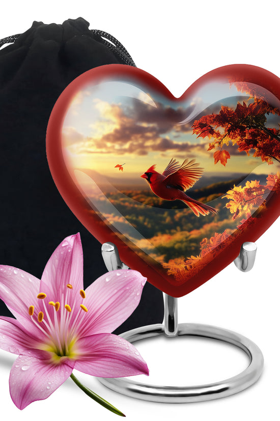 Flying Cardinal Bird Urn For Ashes - Urn For Adult Male & Female