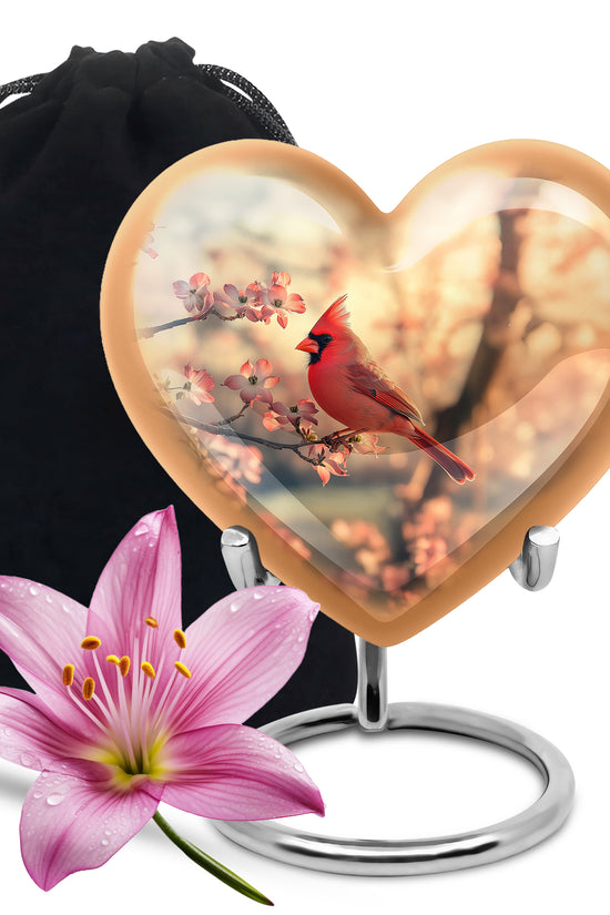 Red Cardinal Bird Urn For Adult Female & Male - Large Sized Urn