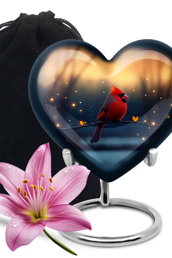 Beautiful Cardinal Bird Funeral Urn - Cremation Urn For Mother & Father