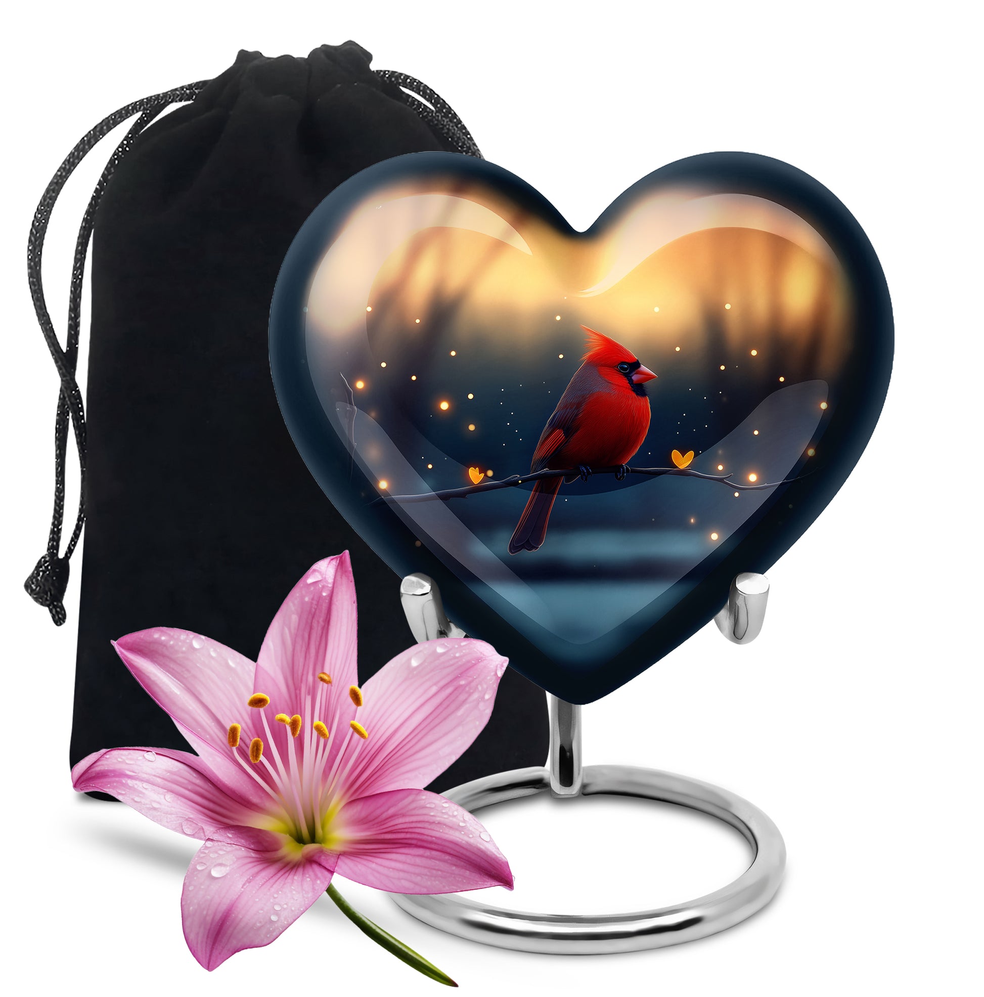 Beautiful Cardinal Bird Funeral Urn - Cremation Urn For Mother & Father