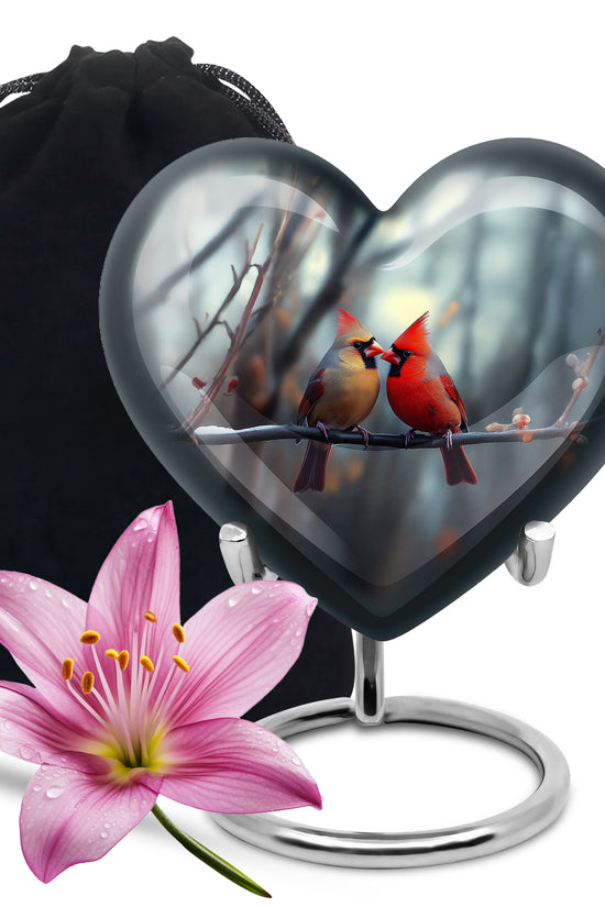 Cardinal Bird Couple Urn - Beautiful Memorial Urn For Loved Ones