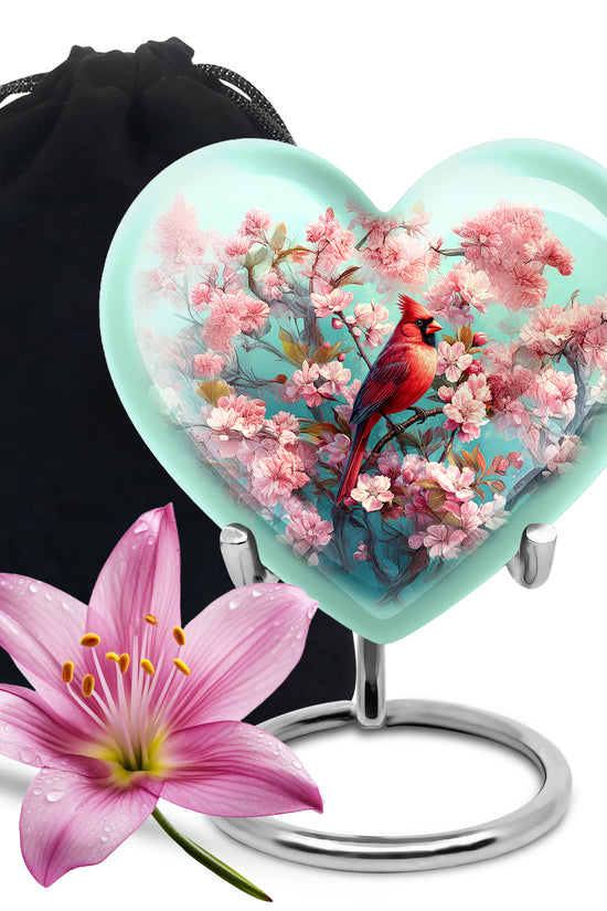 Cardinal Blossom Funeral Urn - Beautiful Memorial Urn For Female