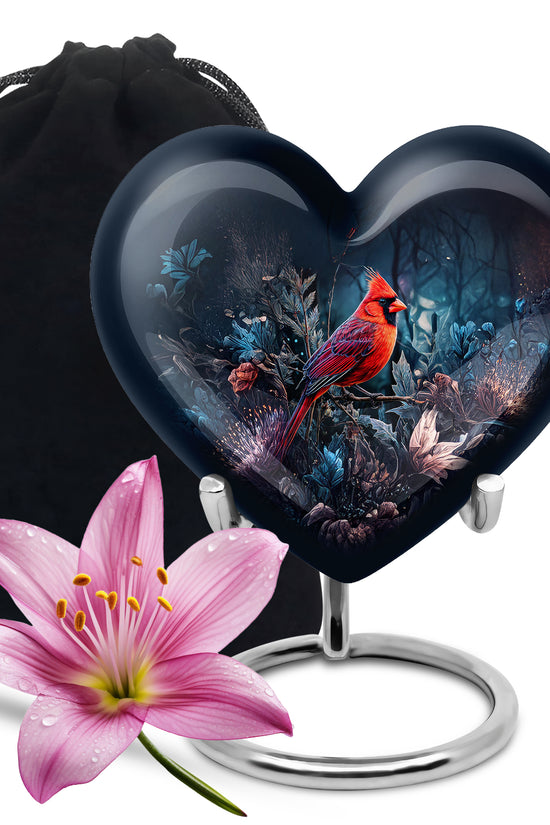 Peaceful Cardinal Funeral Urn - Nature theme Aluminum Cremation Urn For Ashes