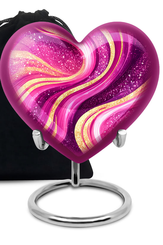 Pink Theme Memorial Urn - Large Cremation Urn For Female Ashes