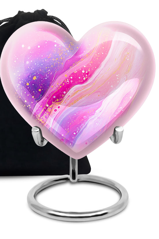 Pink Decorative Cremation Urn - Modern Funeral Urn For Loved Ones