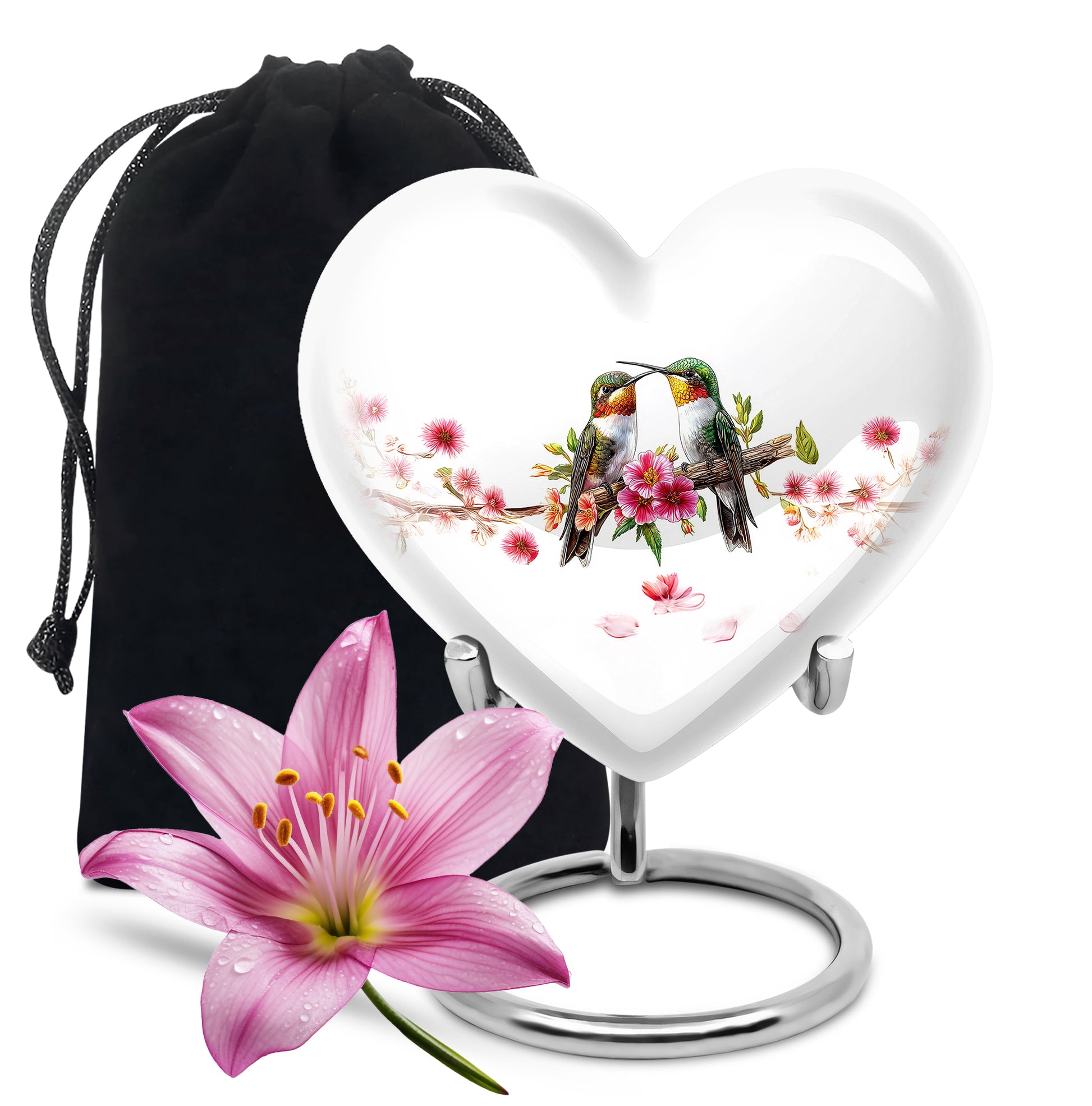 Love Birds Cremation Urn - Hummingbird Memorial Urn For Couple