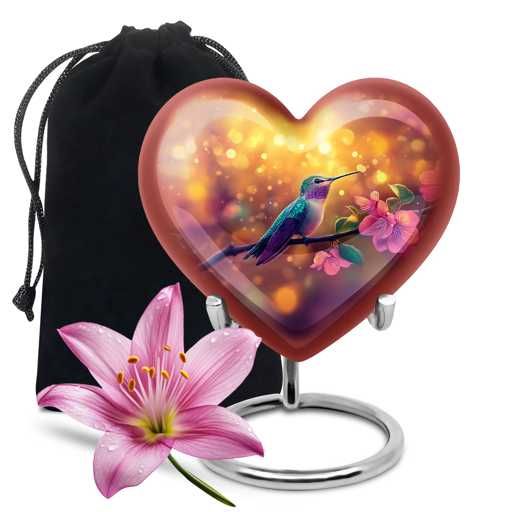 Beautiful Hummingbird Urn - Premium Memorial Urn For Huamn Ashes