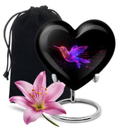 Neon Hummingbird Cremation Urn - Artistic Memorial Urn For Male & Female