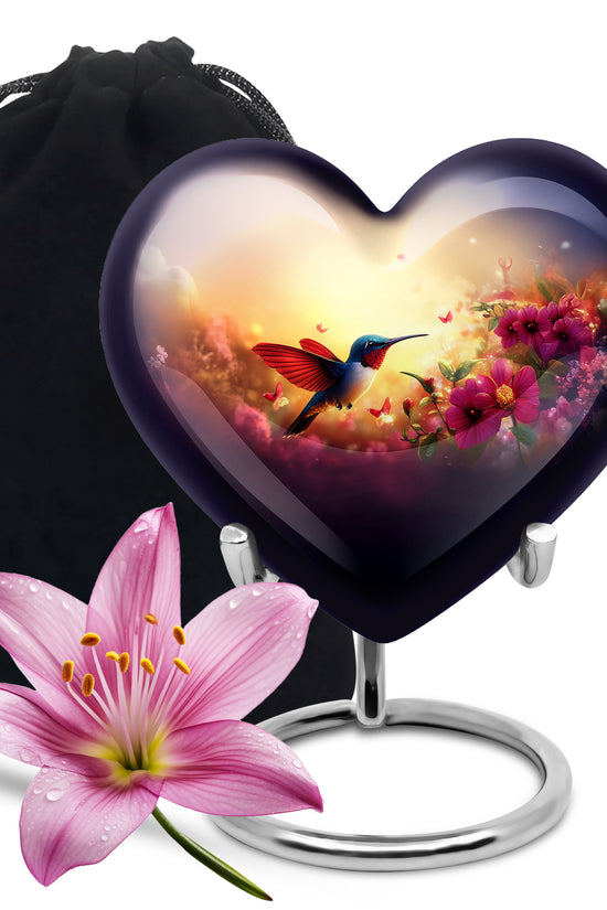 Hummingbird Cremation Urn - Nature Funeral Urn For Human Ashes