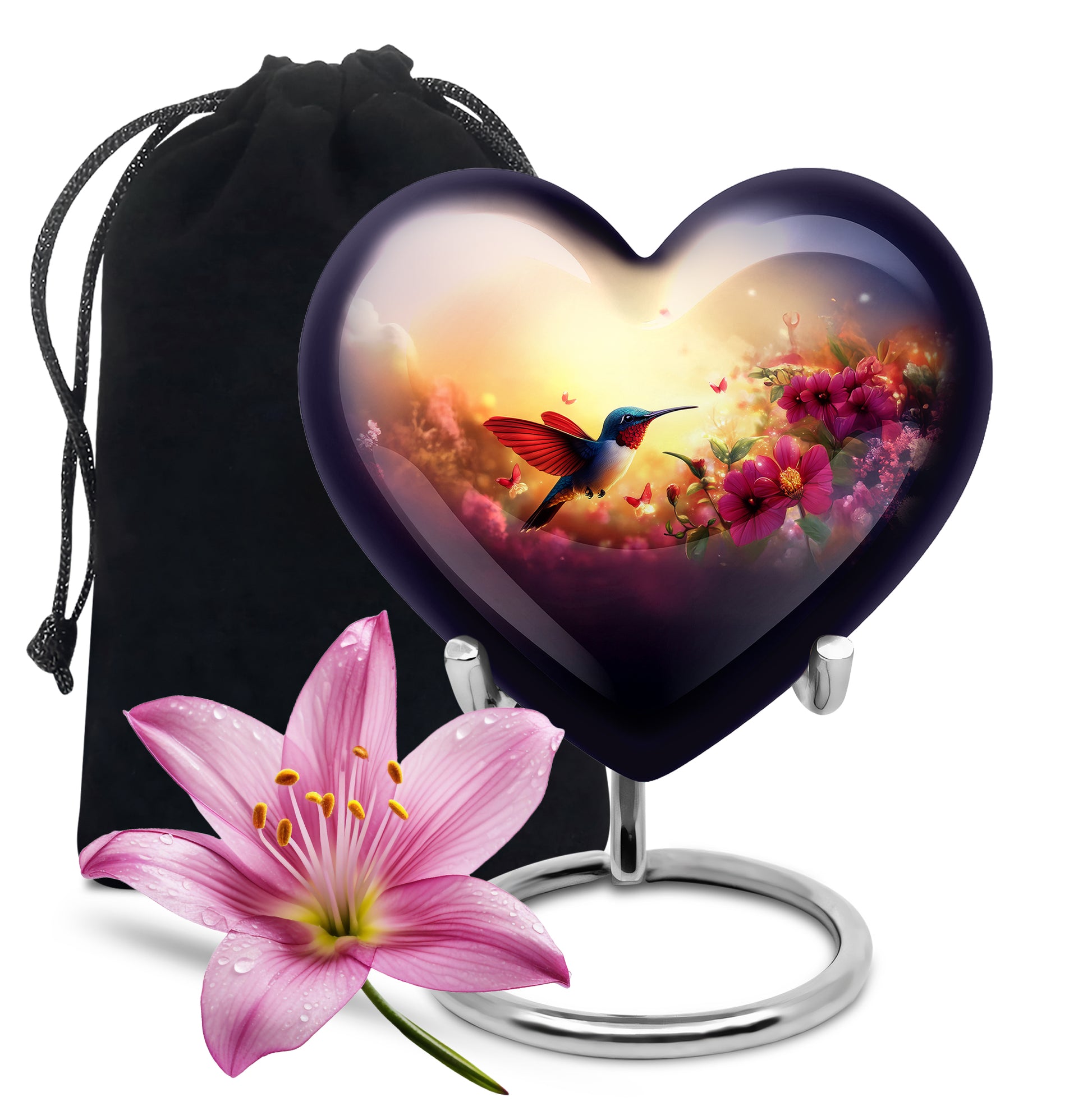 Hummingbird Cremation Urn - Nature Funeral Urn For Human Ashes