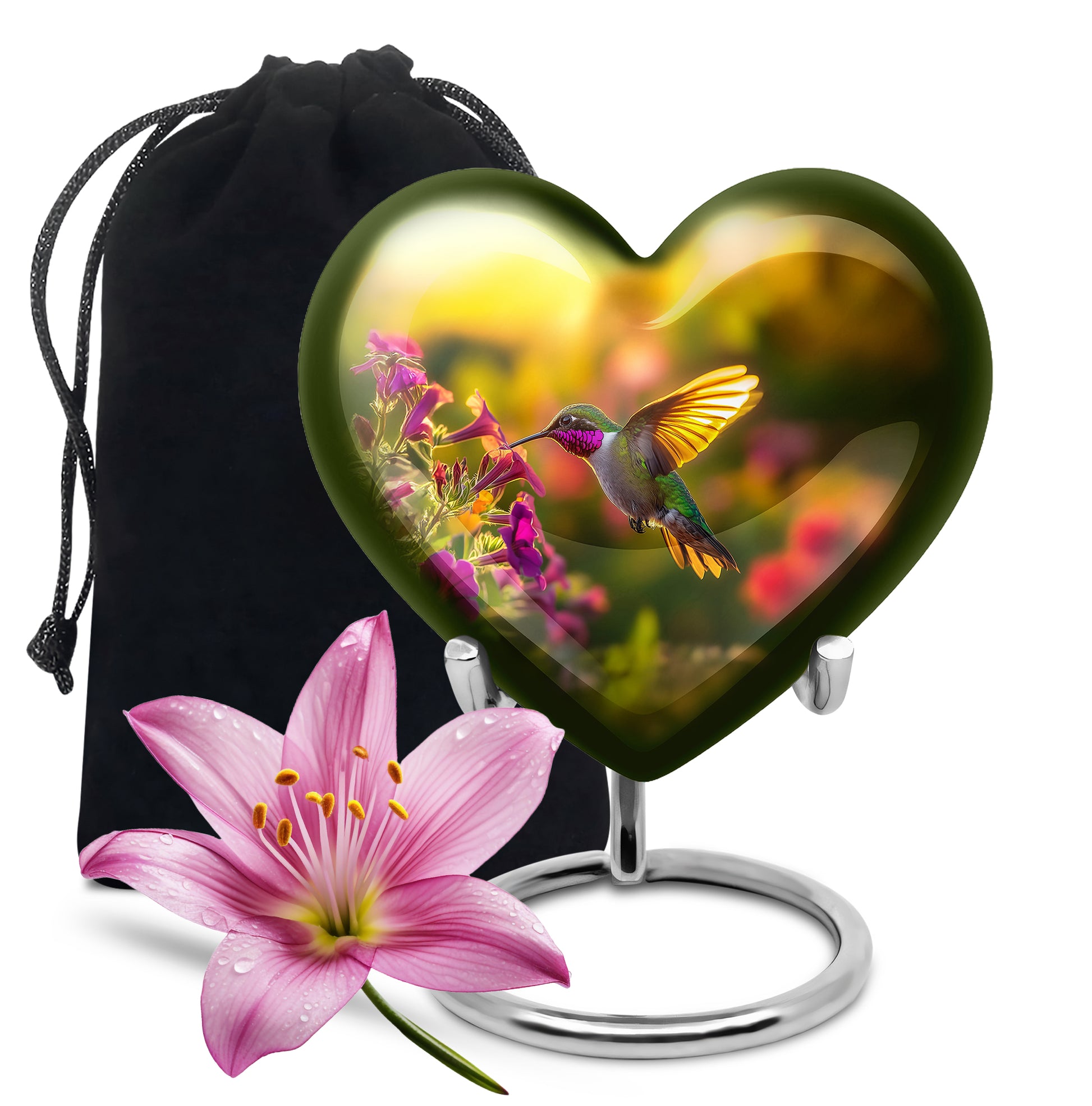 Classic Hummingbird Memorial Urn - Artistic Funeral Urn For Male & Female
