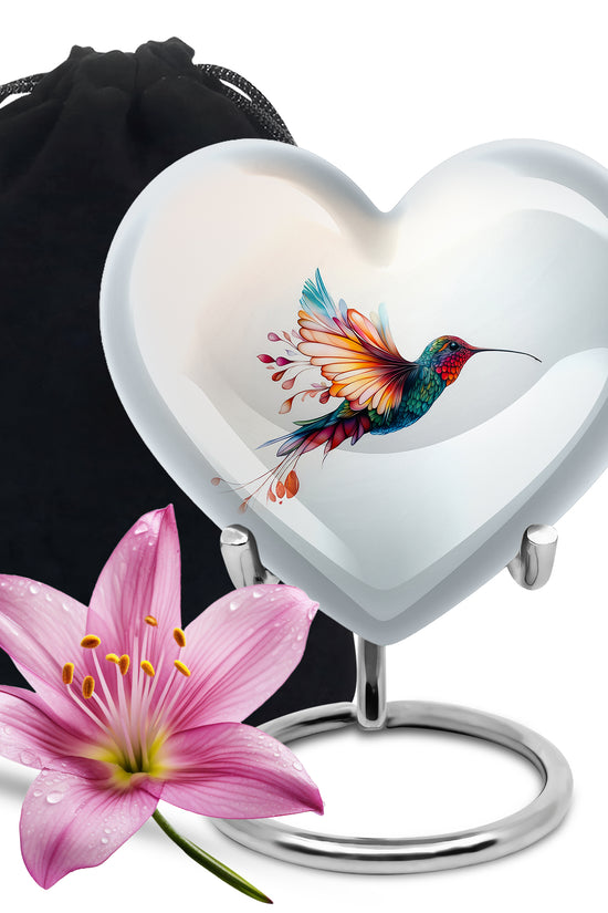 Colorful Hummingbird Cremation Urn -Artistic Memorial Urn For Loved Ones